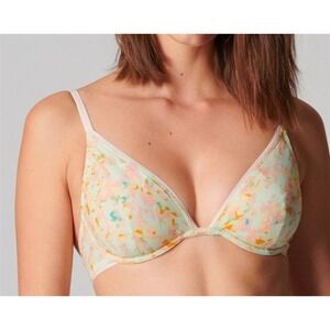 NWT Simone Perele 34B Charlotte Underwire Triangle Terrazzo 1B5350 Print 117556